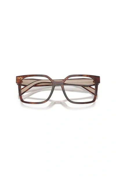 Prada 54mm Rectangle Optical Glasses In Brown