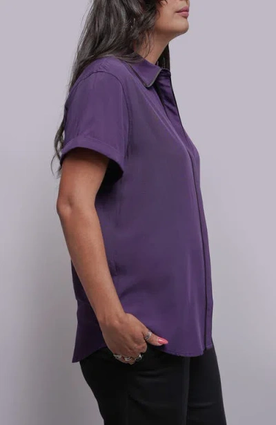 Wildfang The Empower Button Up Shirt In Purple