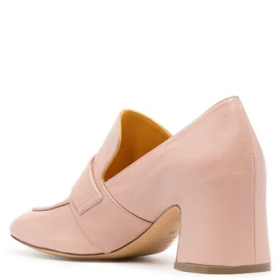Madison Maison Leather Lock Heel Loafer In Pink