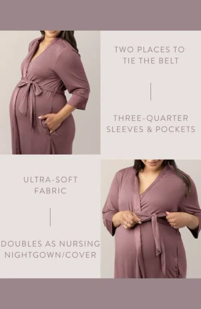 Kindred Bravely Maternity/nursing Robe In Purple