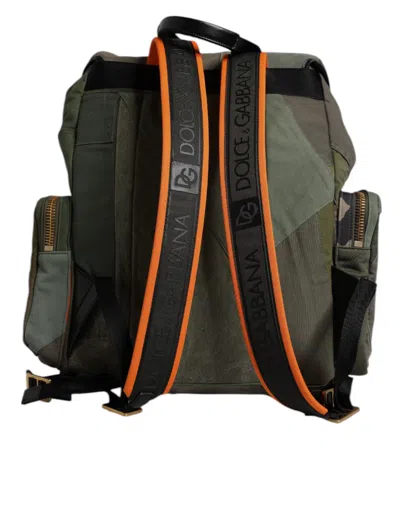 Pre-owned Dolce & Gabbana Military Green Patchwork Travel Backpack Men's Bag ()