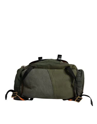 Pre-owned Dolce & Gabbana Military Green Patchwork Travel Backpack Men's Bag ()