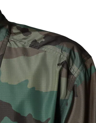 Pre-owned Dolce & Gabbana Multicolor Camouflage Button Down Men's Shirt ()