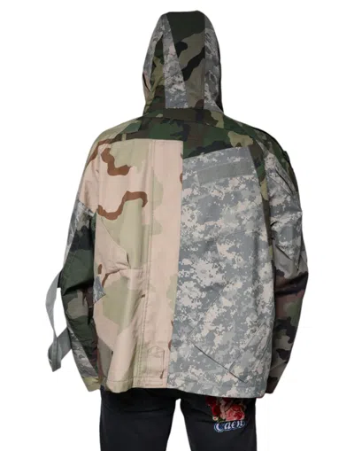 Pre-owned Dolce & Gabbana Multicolor Camouflage Full Zip Hooded Men's Jacket ()