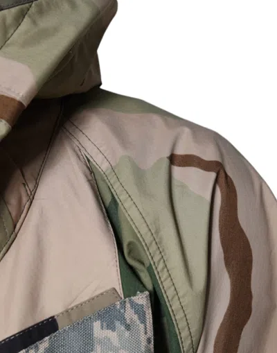 Pre-owned Dolce & Gabbana Multicolor Camouflage Full Zip Hooded Men's Jacket ()