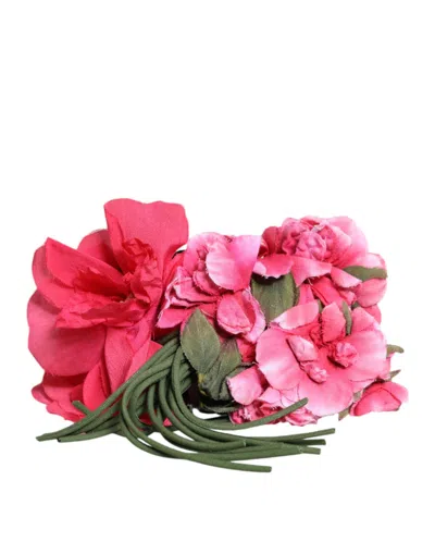Dolce & Gabbana Multicolor Floral Applique Detail Tie Women's Belt In Multi