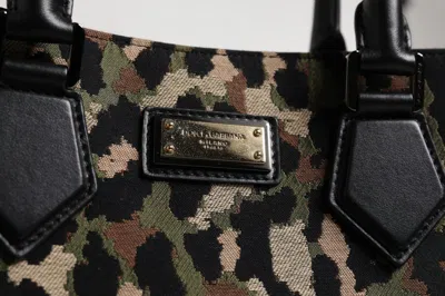 Dolce & Gabbana Multicolor Leopard Shopping Tote Shoulder Men's Bag