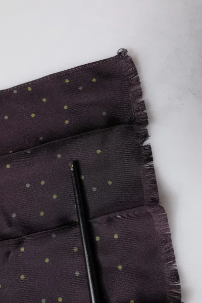 Pre-owned Dolce & Gabbana Purple Fantasy Silk Neck Wrap Shawl Men's Scarf ()