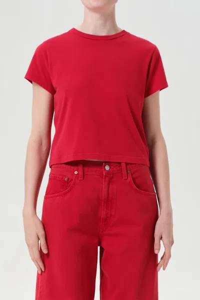 Agolde Adine Shrunken Tee In Tomate In Red