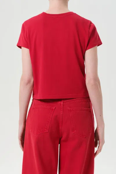 Agolde Adine Shrunken Tee In Tomate In Red