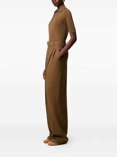 Ami Alexandre Mattiussi Ami High-waisted Light Wool Twill Trousers With Pleated Detailing In Brown