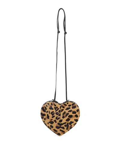 Alaïa Alaia Le Coeur Bag In Leopard-print Calf Hair Women In Black