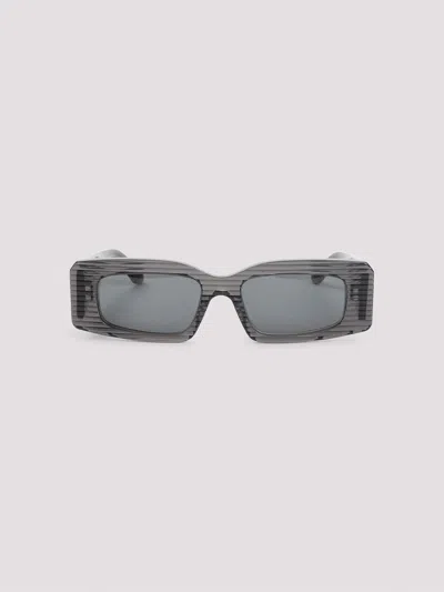 Alaïa Rectangular Frame Sunglasses Striped Pattern In Gray