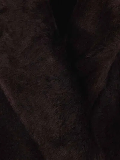 Brunello Cucinelli Reversible Shearling Outerwear With Shiny Cuff Details. In Black