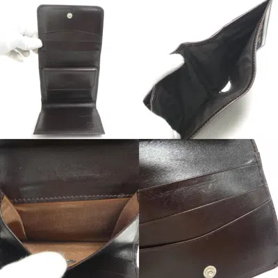 Pre-owned Fendi Zucca Brown Canvas Leather Wallet (tri-fold) ()