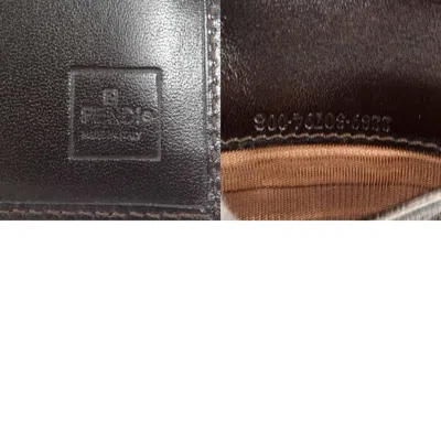 Pre-owned Fendi Zucca Brown Canvas Leather Wallet (tri-fold) ()