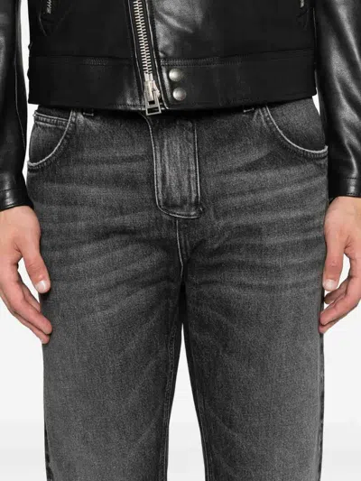 Balmain Jeans With Logo Appliqué In Black