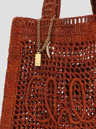 Chloé X Made For A Woman Summer Banana Small Raffia Tote Bag In Brown