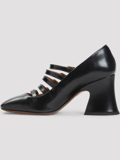 Chloé Chloe Women Black Leather Janis Pumps In Black