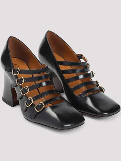 Chloé Chloe Women Black Leather Janis Pumps In Black