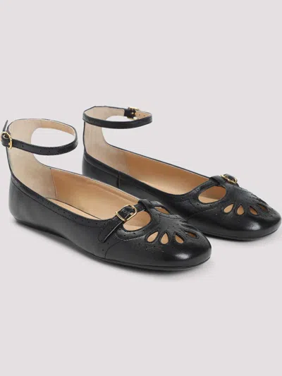 Chloé Black Misty Ballerinas In Black