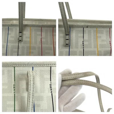 Pre-owned Fendi Zucca Multi-color White Zucca Shoulder Bag Tote Bag ()