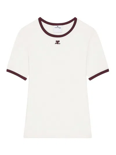 Courrèges Logo Cotton T-shirt In Multi