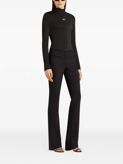 Courrèges Courreges Interlock Jersey Track Jacket For Athletic In Black