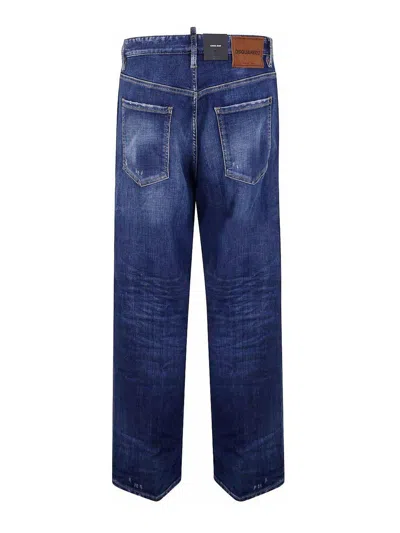 Dsquared2 Classic Five-pocket Jeans With Subtle Fading And Distressing In Blue