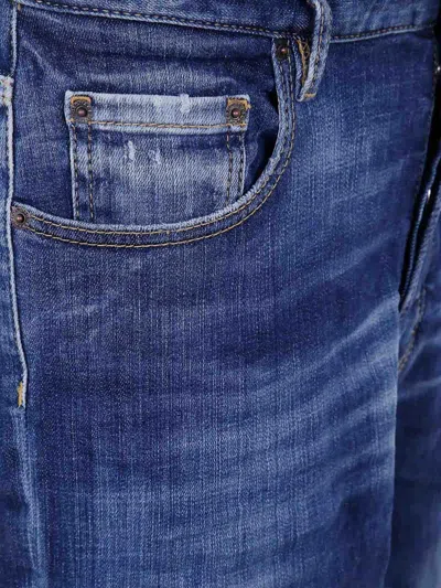 Dsquared2 Classic Five-pocket Jeans With Subtle Fading And Distressing In Blue