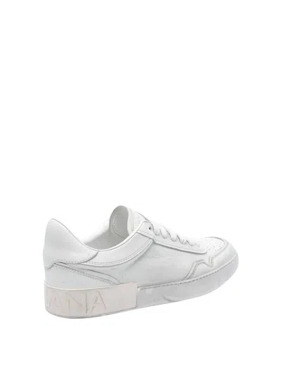 Dolce & Gabbana Vintage White Portofino Sneakers In White