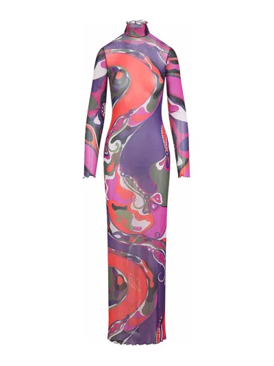 Pucci Orchid Print Dress In Purple