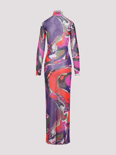 Pucci Orchid Print Dress In Purple