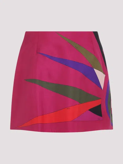 Pucci High Waist Mini Skirt With Graphic Print In Multi