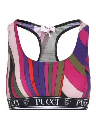 Pucci Abstract-print Sporty Bra In Multi