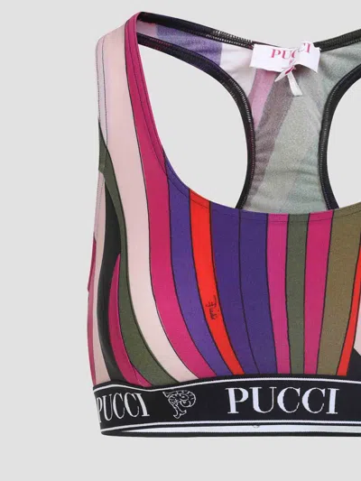 Pucci Abstract-print Sporty Bra In Multi