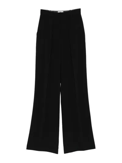 Elisabetta Franchi Black Trousers With Pleated Details In Fabric Woman In Black