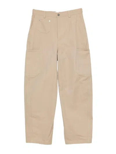 Givenchy High-waisted Wide-leg Trousers With Side Pockets In Brown