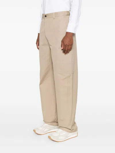 Givenchy High-waisted Wide-leg Trousers With Side Pockets In Brown