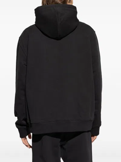 Givenchy Logo Stamp Zip-up Hooded Sweatshirt In Black