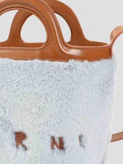 Marni Plush Bucket Handbag With Adjustable Strap In Pink