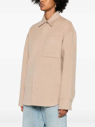 Jw Anderson Buttoned Patch-pocket Jacket In Neutral