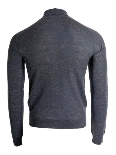 Jw Anderson J. W. Anderson Fitted High-neck Knitwear Sweater With Subtle Detailing In Gray