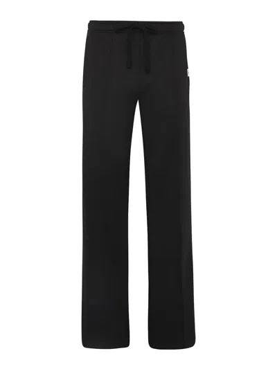 Jw Anderson J. W. Anderson Relaxed Wide-leg Trousers With Elastic Waistband In Black