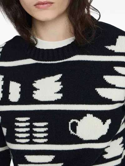 Jw Anderson J. W. Anderson Knit Sweater With Kitchenware Motifs In Black