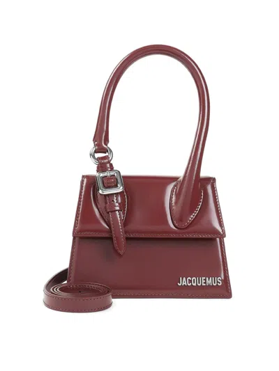 Jacquemus Womens Burgundy Medium Chiquito Buckle Leather Top-handle Bag In Brown