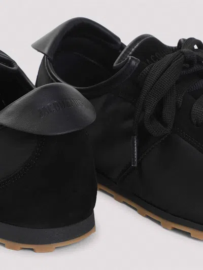 Jacquemus Smooth Suede-textured Sneakers With Contrasting Rubber Sole In Black