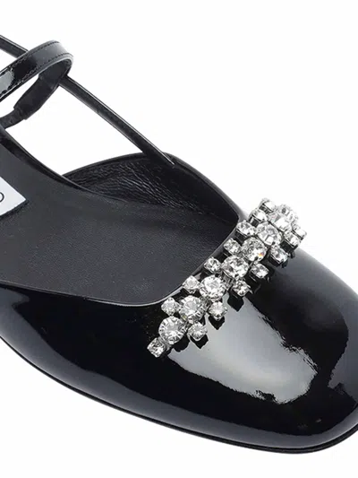 Jimmy Choo 'belinda Sb Flat' Leather Ballet Flats In Black