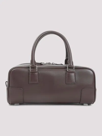 Loewe Structured Rectangular Handbag In Premium Calfskin Leather In Brown