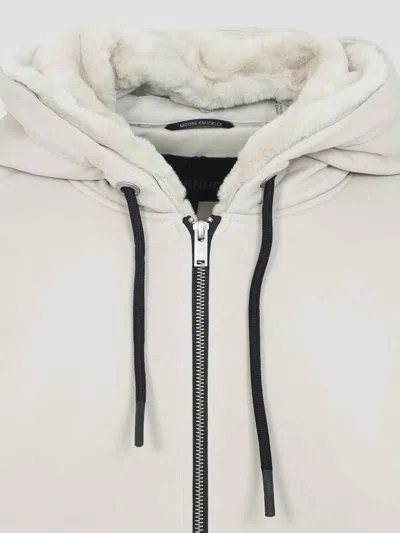 Moose Knuckles Regular Fit Drawstring Hoodie With Zip Closure In Neutral